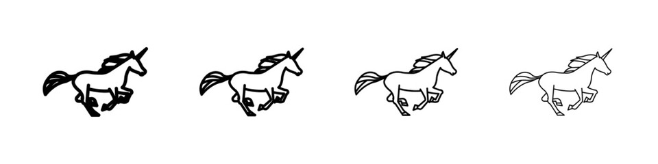 Fototapeta premium Unicorn icon Flat illustration sign