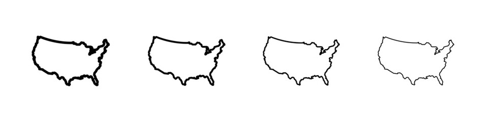 USA Map icon Flat illustration sign