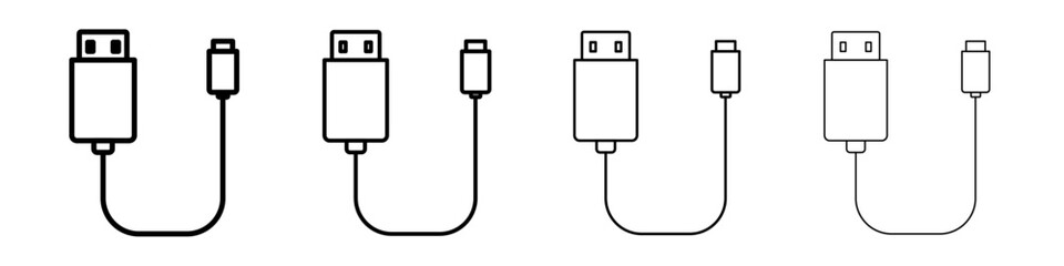 USB cable cable Flat illustration sign