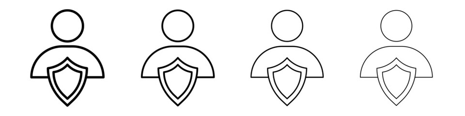 User protection shield icon Flat illustration sign