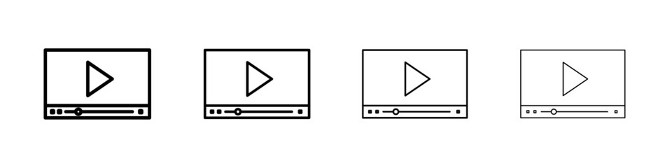 Video tutorial icon Flat illustration sign