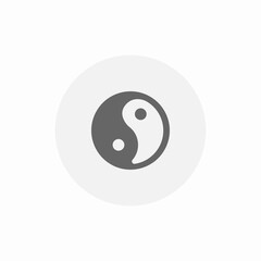 black white ying yang balance icon sign vector