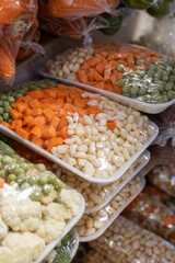 Vibrant display of assorted fresh vegetables at a local market, showcasing healthy eating and natural produce. Perfect for food, health, and lifestyle themes. Ideal for culinary or market visuals.