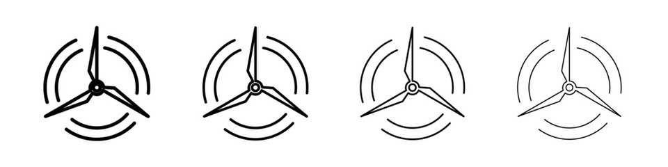 Wind turbine icon Flat illustration sign