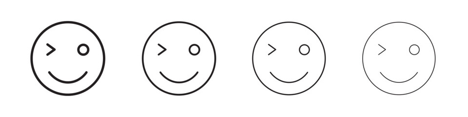 Winking eye icon Flat illustration sign
