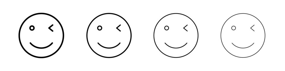 Winking eye icon Flat illustration sign