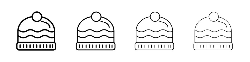 Winter cap icon Flat illustration sign