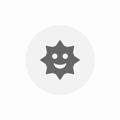 content sun icon sign vector