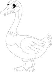 Kawaii Goose Coloring Page