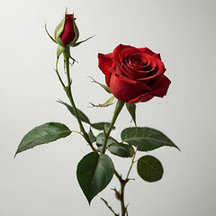 Obraz premium red rose on a white background
