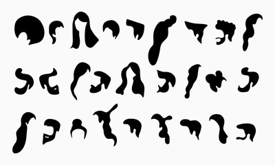 Vector set of women's and men's hairstyles for your projects.