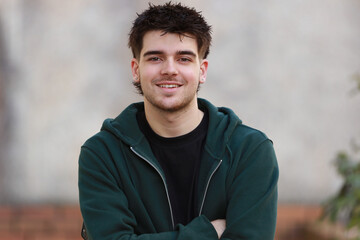 young man or student outdoors