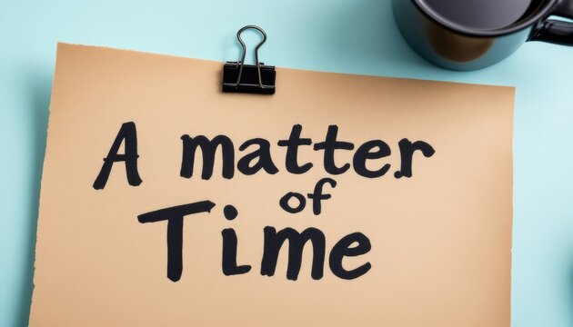 A handwritten note with a message about the passage of time, a poignant reminder