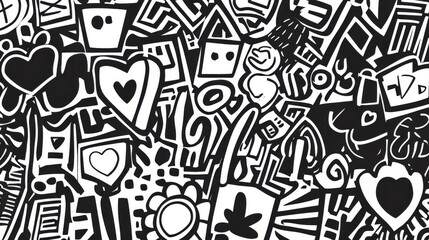 Intricate black and white abstract patterns showcasing dynamic lines and shapes	