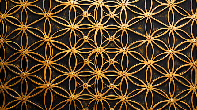 Intricate flower of life pattern with ancient symbolism and geometric shapes, ancient symbolism, symbolic motifs, flower of life pattern. Symbolic Motifs. Illustration