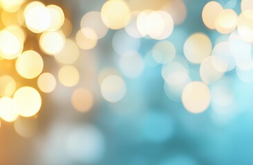 Obraz premium Blurry blue and yellow background with many small circles