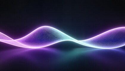 Glowing optical fibers forming dynamic waves in a futuristic setting, illumination