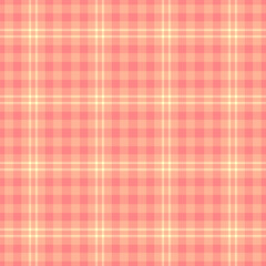Delightful pastel pink and cream plaid pattern. Seamless texture ideal for textile design, website backgrounds, scrapbooking, and stationery.