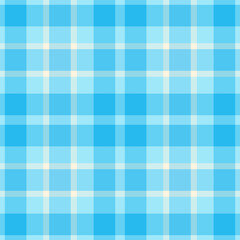 Repeating seamless fabric pattern, kind vector plaid background. Small texture textile tartan check in cyan and light colors.
