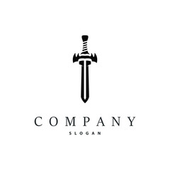 Black silhouette design logo sword war equipment impression blade power