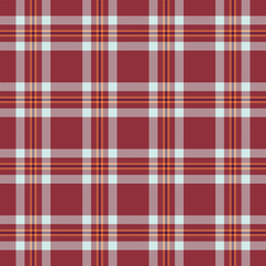 Italian seamless plaid textile, daisy texture pattern check. Merry christmas background fabric tartan vector in red and pastel colors.