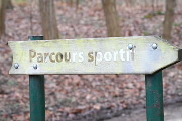 Panneau parcours sportif bois