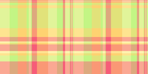 Vibrant pastel plaid pattern in soft peach, lime green, and yellow tones. Perfect for textile design, website backgrounds, packaging, or fashion projects.