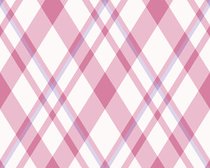 Elegant pink and white diagonal plaid pattern. Perfect for textile design, wallpaper, packaging, or website backgrounds.  Soft, feminine aesthetic.  Highresolution image for seamless tiling.