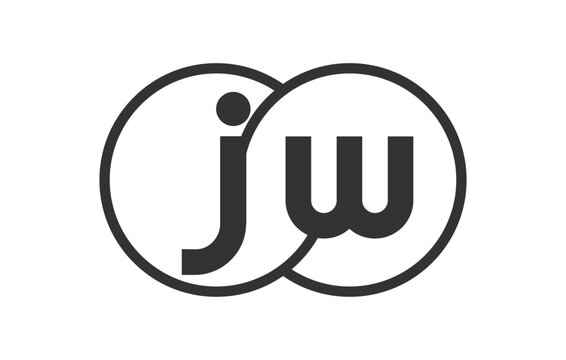 recommend clip art: JW business company emblem with outline rounds and letters j w. Logo template of two merged circles for brand identity, logotype. Vector Infinity symbol