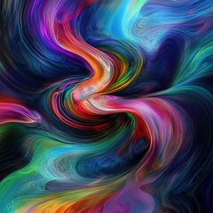 Obraz premium Abstract art with swirling vibrant colors, organic shapes, and dynamic flow, representing emotions of joy and chaos