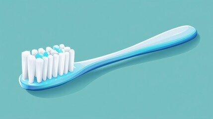 Flat Vector Toothbrush Design Isolated on White Background for Oral Hygiene and Dental Care Concepts
