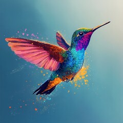 Obraz premium colorful hummingbird isolated