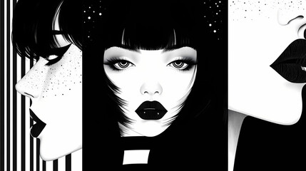 **minimalist black and white geometric patterns with high contrast and sharp lines. Geometric Patterns. Illustration