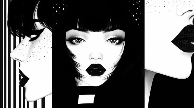 **minimalist black and white geometric patterns with high contrast and sharp lines. Geometric Patterns. Illustration