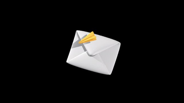 Sending Mail Animated 3D Icon with transparent background (HD)