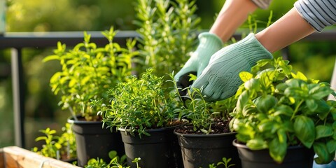 vegetable garden on the balcony and roof	
