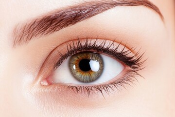 Fototapeta premium Woman's eye with a brownish tint and a brownish eyebrow