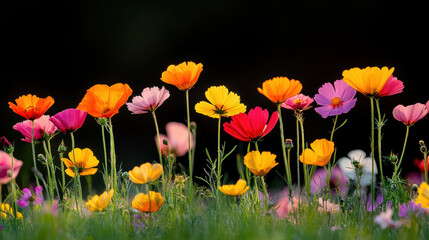 Obraz premium Elysium, A vibrant meadow with wildflowers and ethereal spirits, ideal for high-fidelity imagery.