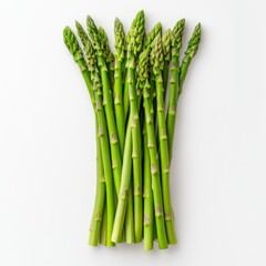Fresh Green Asparagus Stalks on a White Background Perfect for Healthy Lifestyle and Culinary Ideas