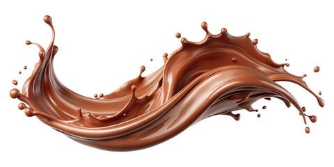 melted chocolate on white background