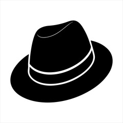  hat silhouette white background