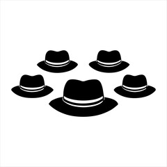  hat silhouette white background