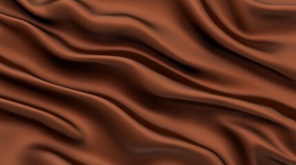Fototapeta premium Brown satin fabric flowing creating soft waves, luxurious texture background
