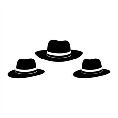  hat silhouette white background