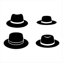  hat silhouette white background
