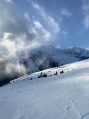 Obraz premium Snowy Mountains in Switzerland - Alps, nature, travel, skiing