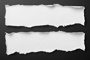 Two torn pieces of paper with a white background