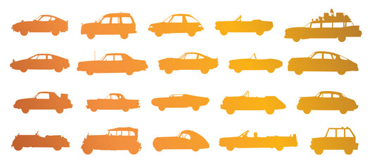 Antique vehicle icon collection