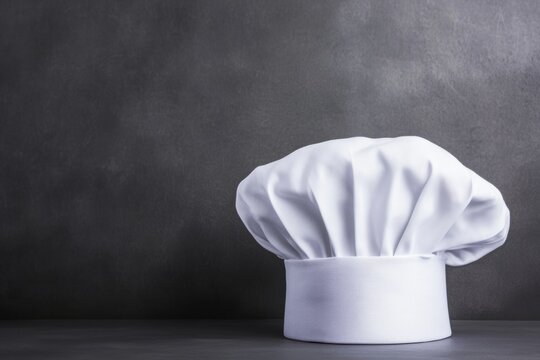 White chef hat against dark gray background