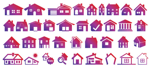 Home and real estate icon collection